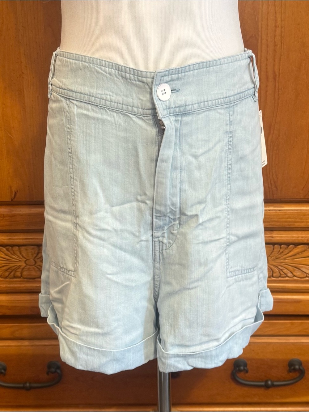 cloth & stone Light Chambray Roll-Cuff Bermuda Shorts